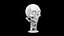 Modèle d'impression 3D de mascotte squelette Chibi