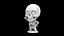 Modèle d'impression 3D de mascotte squelette Chibi