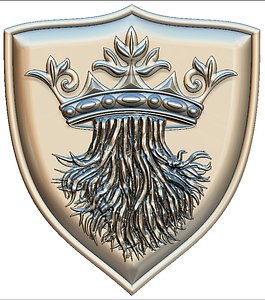 medieval shield cnc stl file model