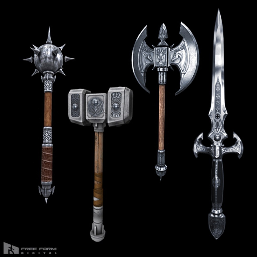 Fantasy Medieval Weapons 3d Model