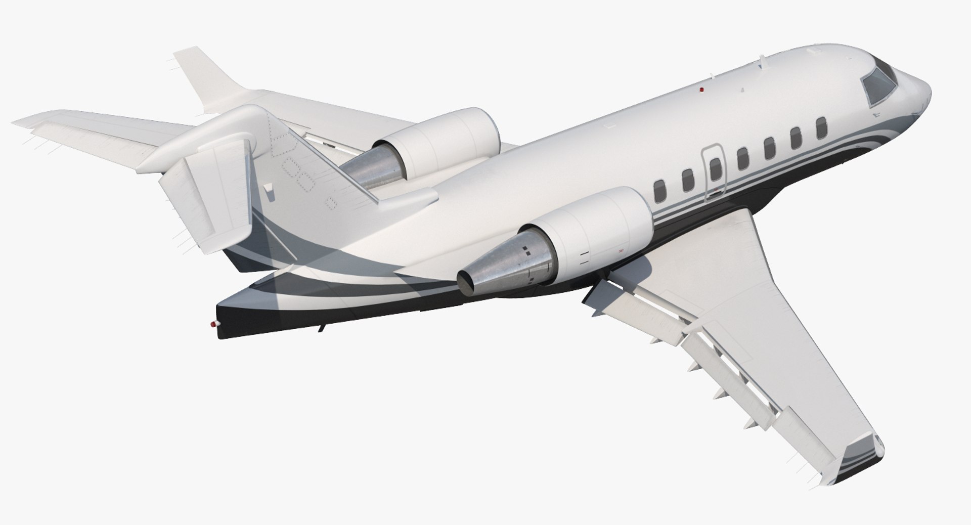Business Jet Bombardier Challenger 604 Generic Rigged 3D model preview