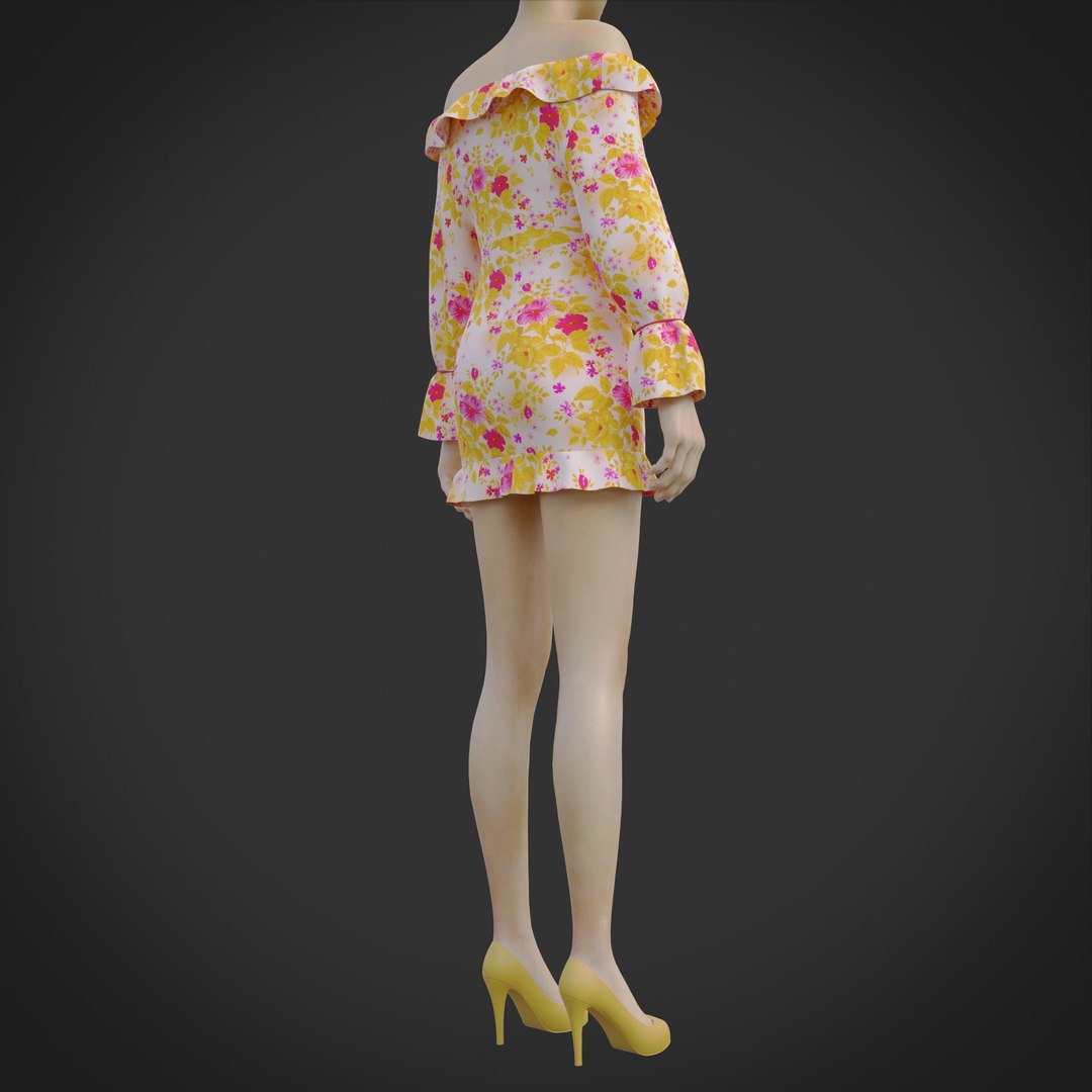 Spring Summer 3D Print Mini Dress main image 1