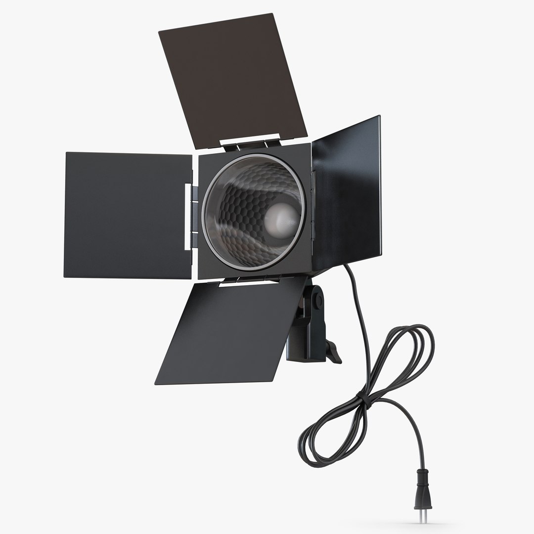 Barn Door Studio Light 2 3D Model 3D model preview