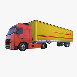 3D Volvo FH 12 DHL Semi-Trailer Truck