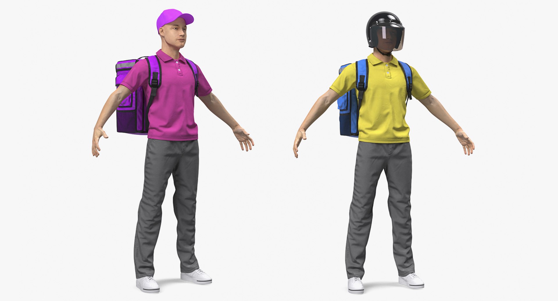 Rigged Delivery Men Collection for Maya