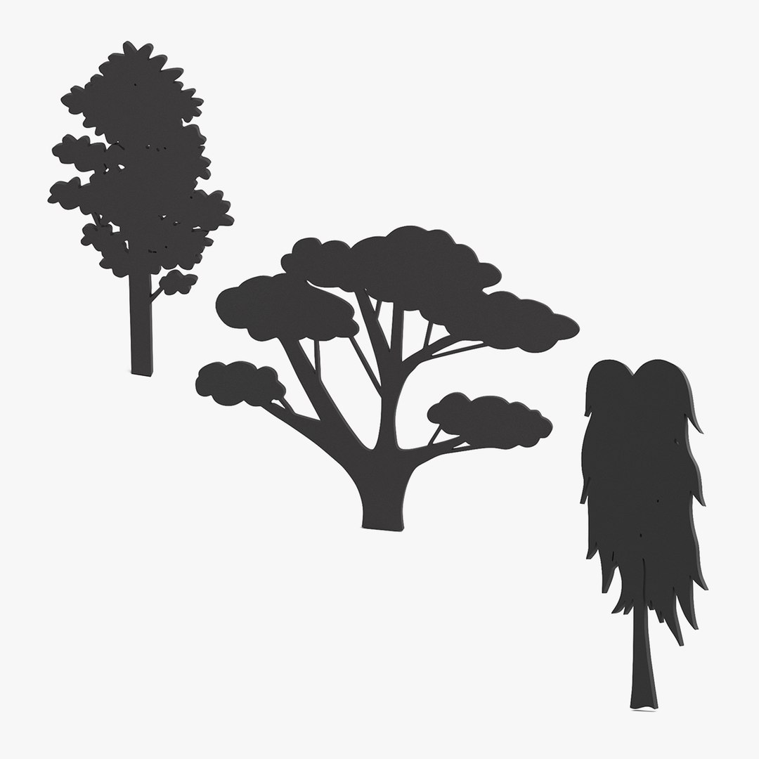 Plant Silhouettes Collection 3D model preview