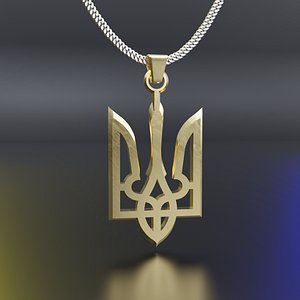 3D Trident Pendant model