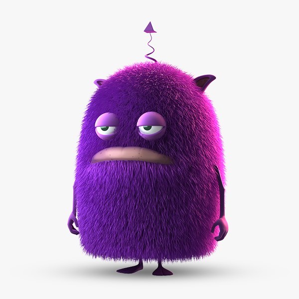 3d purple creature model