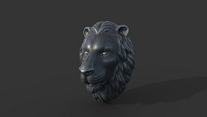 Medieval Lion Head Sculpture 3D model
