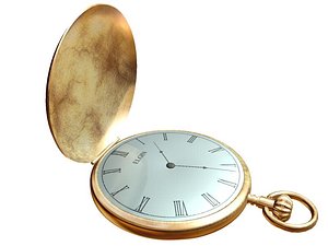 3d gold pocket watch
