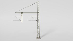 Catenary wire mast with pipe boom 3D