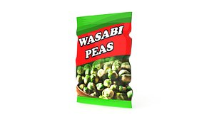 3D model Wasabi Peas Packet Pack Packaging