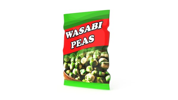 3D model Wasabi Peas Packet Pack Packaging