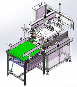Automatic Screen Printing Machine with Conveyor 3D CAD Model 3D model
