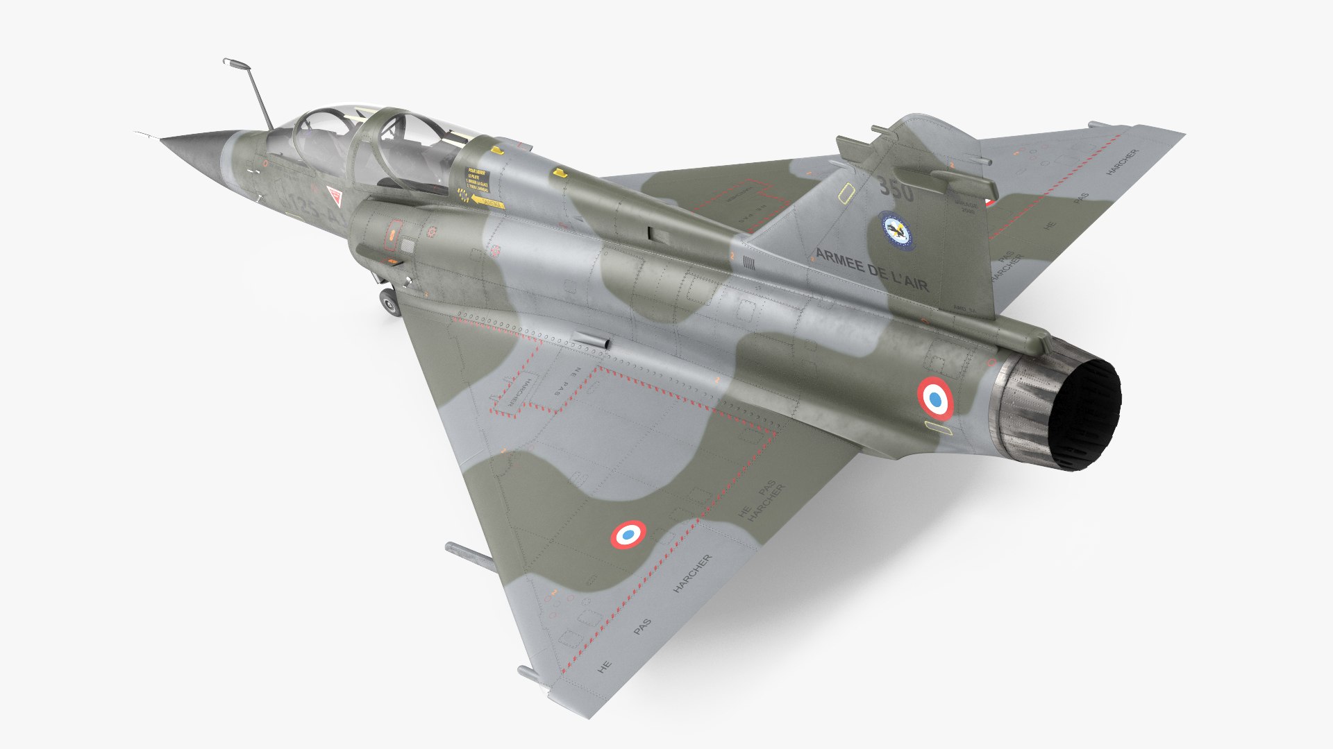 Dassault Mirage 2000 Two Seat Fighter Camouflage 3D model preview