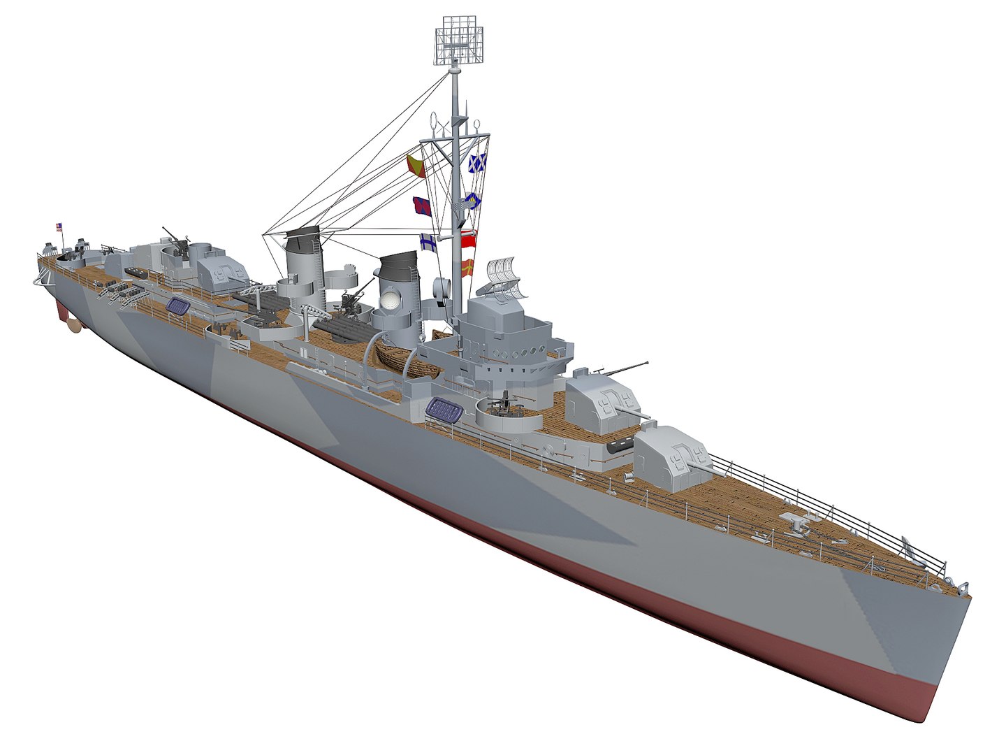 Fletcher Battleship 3d Obj