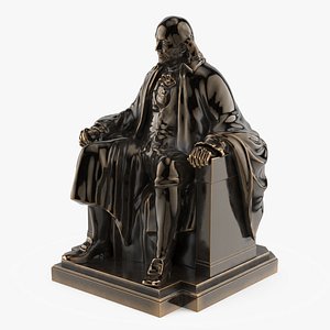 3D model Franklin Seated Statue Large Bronze