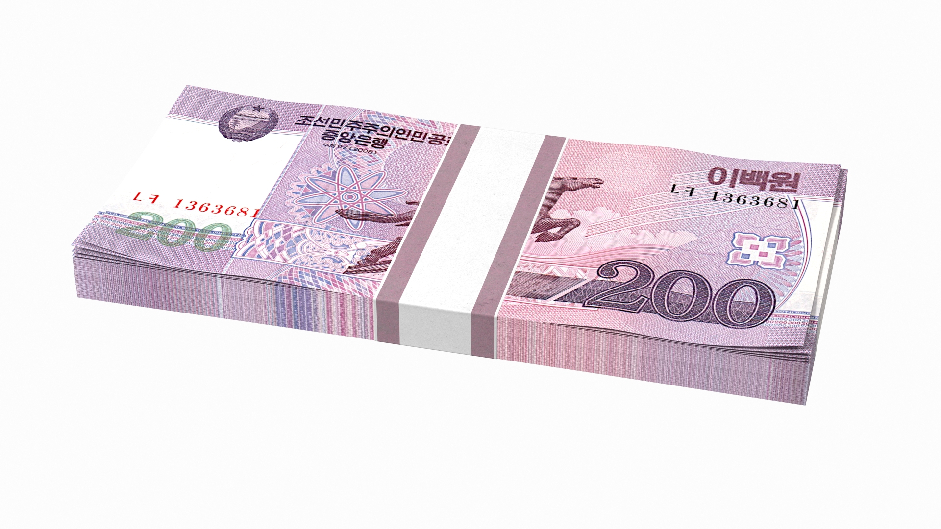 North Korea 200 Won Banknotes Pack 3D model https://p.turbosquid.com/ts-thumb/Eo/lMW3DA/ht/north_korea_200_won_banknotes_pack_360/jpg/1620038266/1920x1080/turn_fit_q99/98ec680501fed3c50e50ddabf1e1e61cb59bdcf5/north_korea_200_won_banknotes_pack_360-1.jpg