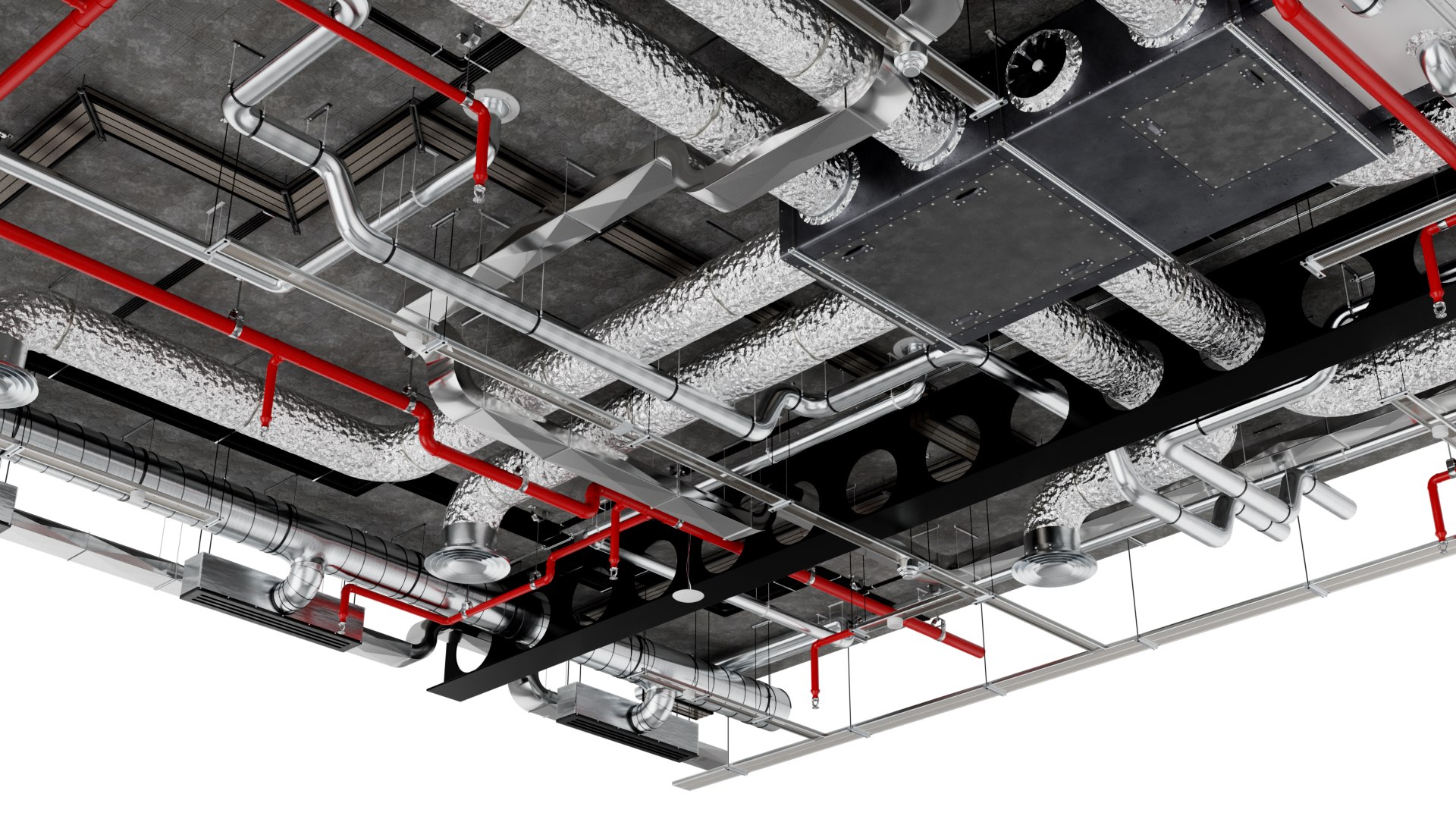 Industrial HVAC Ceiling System 3D Model - TurboSquid 2554087
