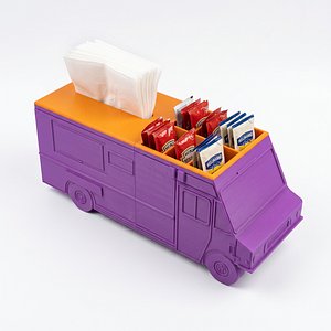 Food Truck Tissue Box  Condiment Holder 3D model