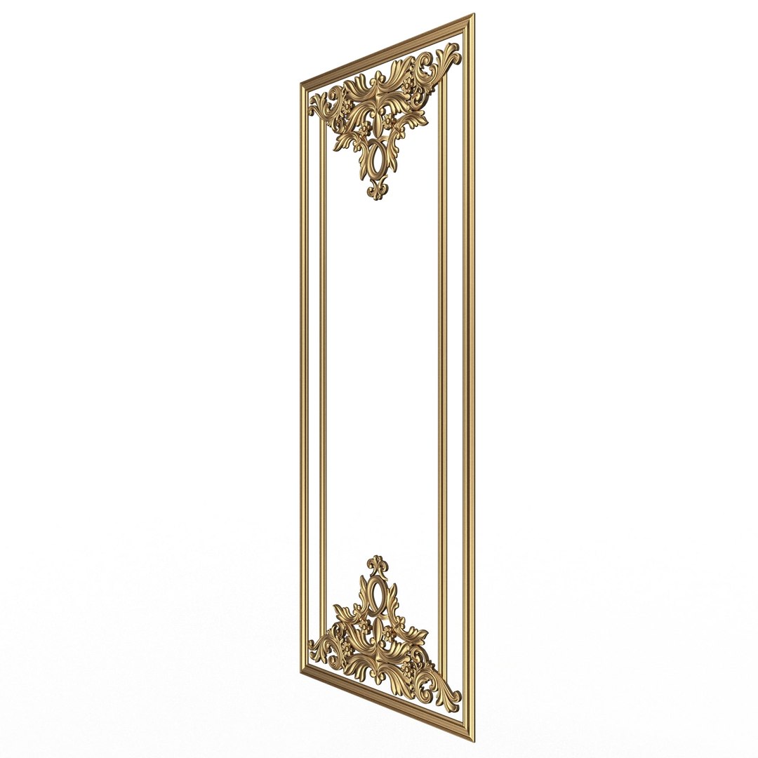 3D Boiserie Carved Decoration Panel 019 Model - TurboSquid 2174026