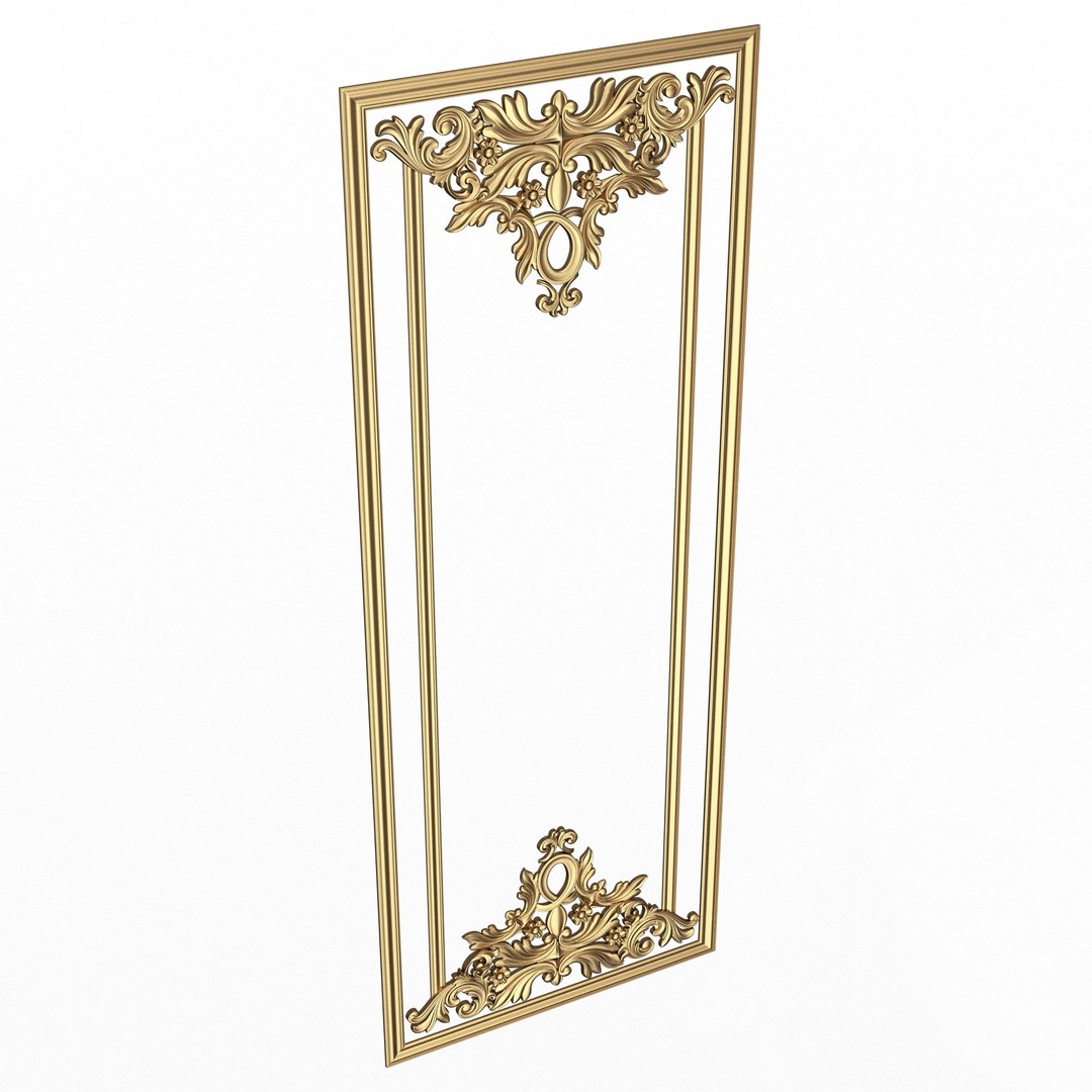 3D Boiserie Carved Decoration Panel 019 Model - TurboSquid 2174026