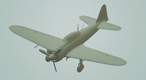 3D a6m2 japanese zero fighter aircraft