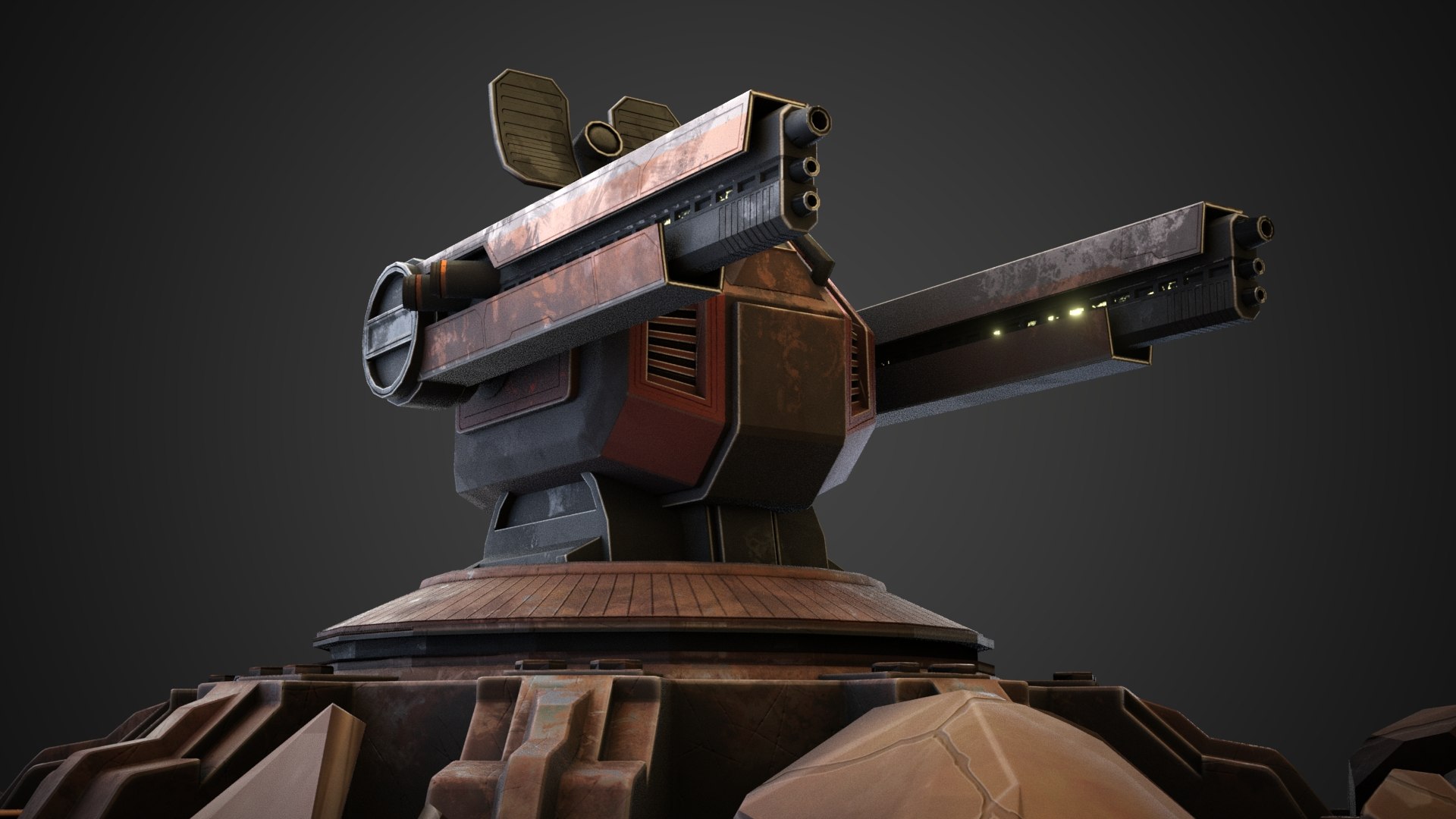 Anti-air Gun Turret 3D Model - TurboSquid 2162538