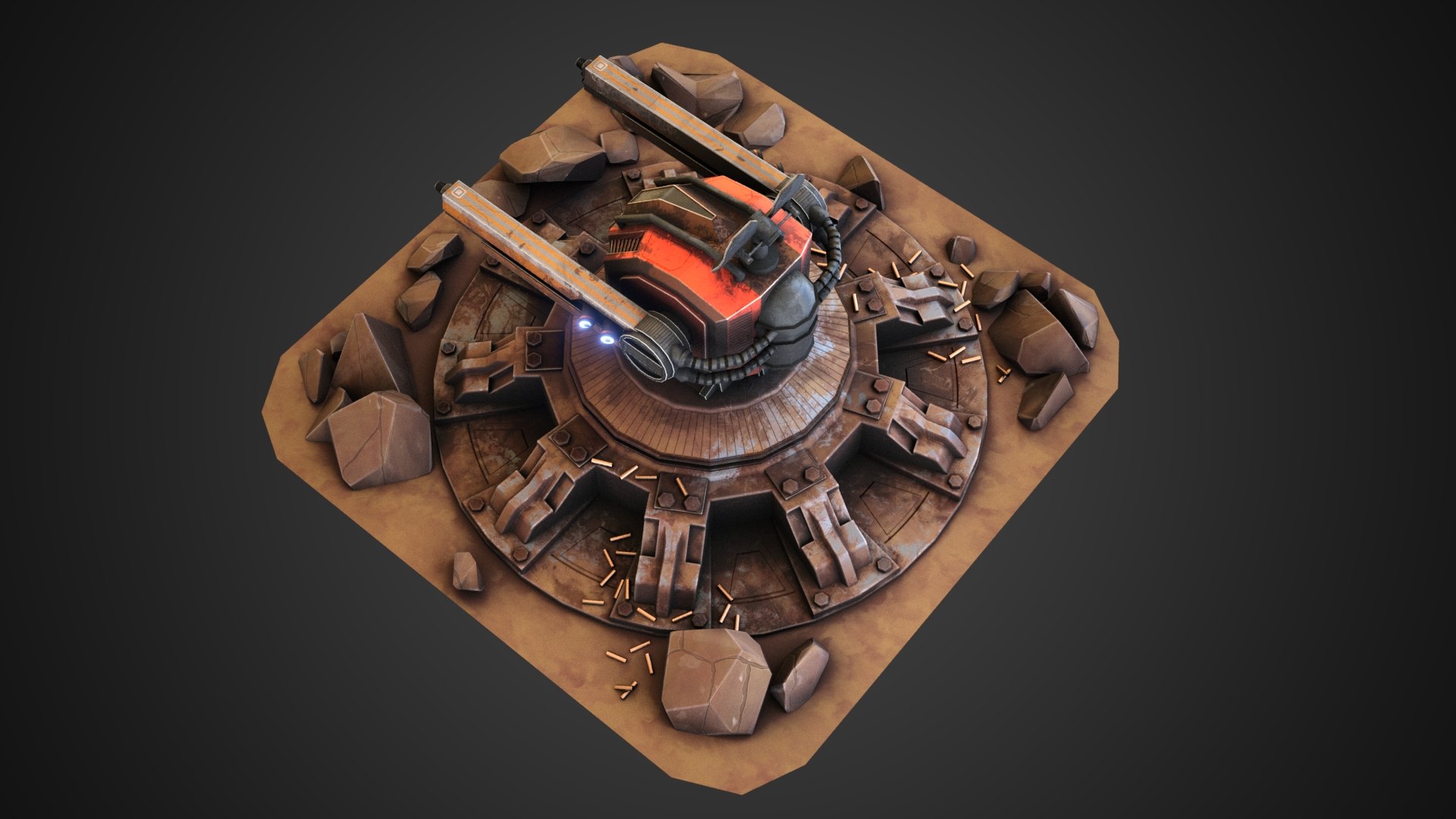 Anti-air Gun Turret 3D Model - TurboSquid 2162538