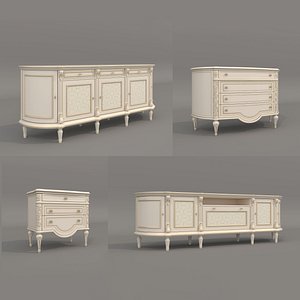 European Classic style Cabinet Collection 2 3D model