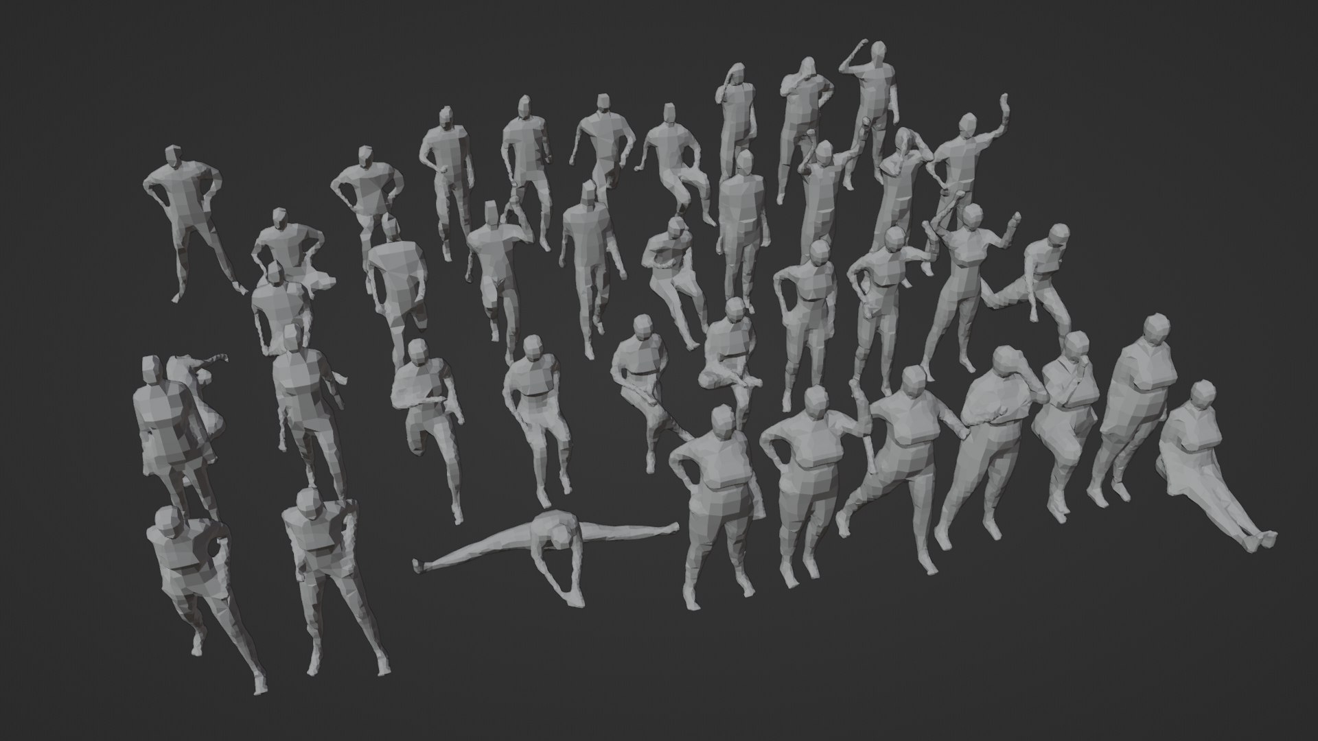 Low Poly Posed People Pack 3D model - TurboSquid 2170850