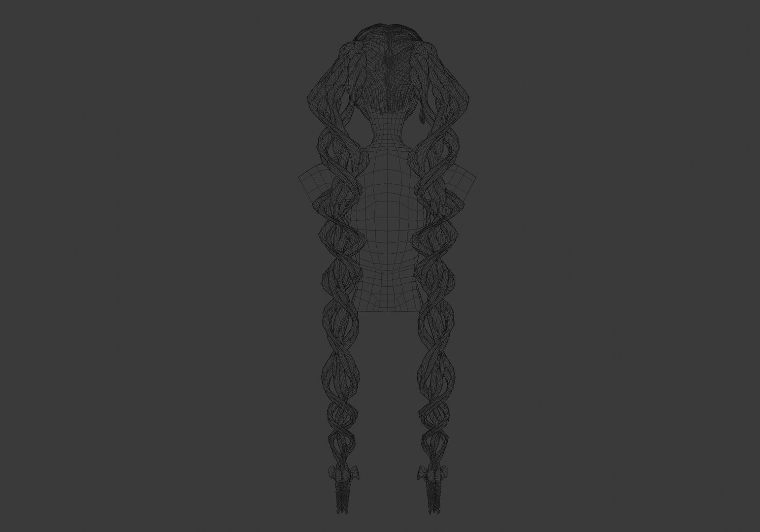 Braids Ponytails Hairstyle 3D Model - TurboSquid 1943340