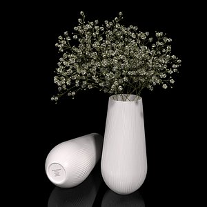 3D model White Folia Vase Tall