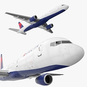 Delta Airlines Boeing 757 Commercial Airliner Rigged for Cinema 4D 3D