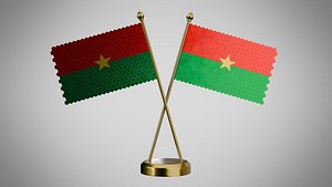 Table  Flag  of Burkina Faso 3D model