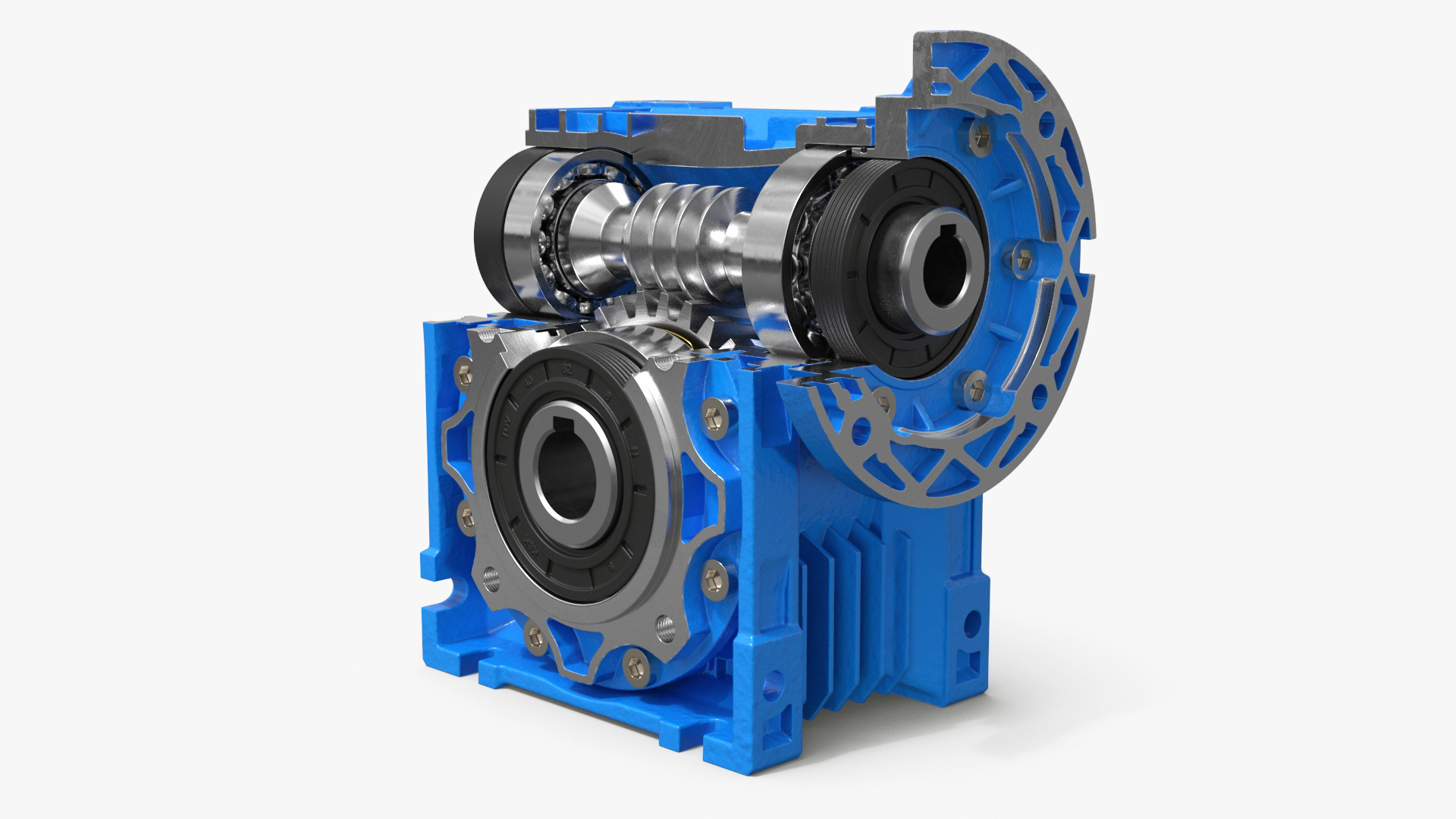 3D NMRV 040 Worm Gear Reducer In Cross Section Model - TurboSquid 2519282