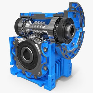 3D NMRV 040 Worm Gear Reducer in Cross Section model