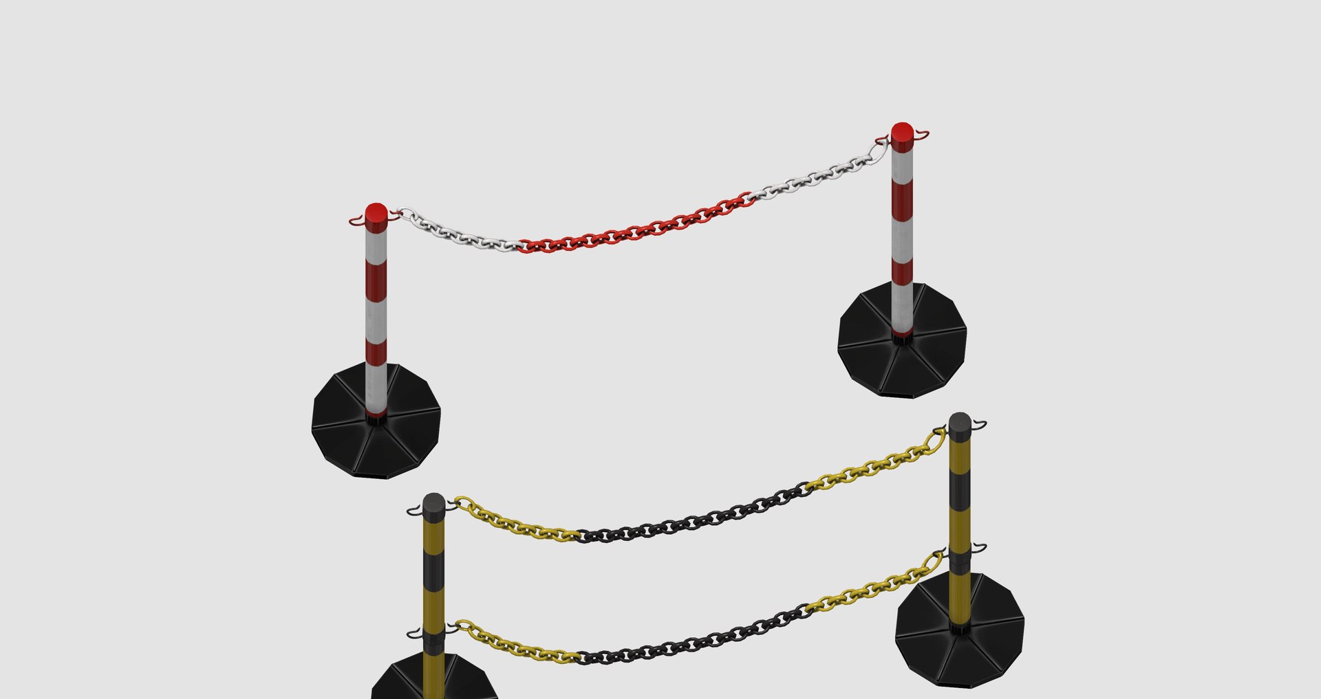 Colorful Metal Barriers 3D Model - TurboSquid 2085473