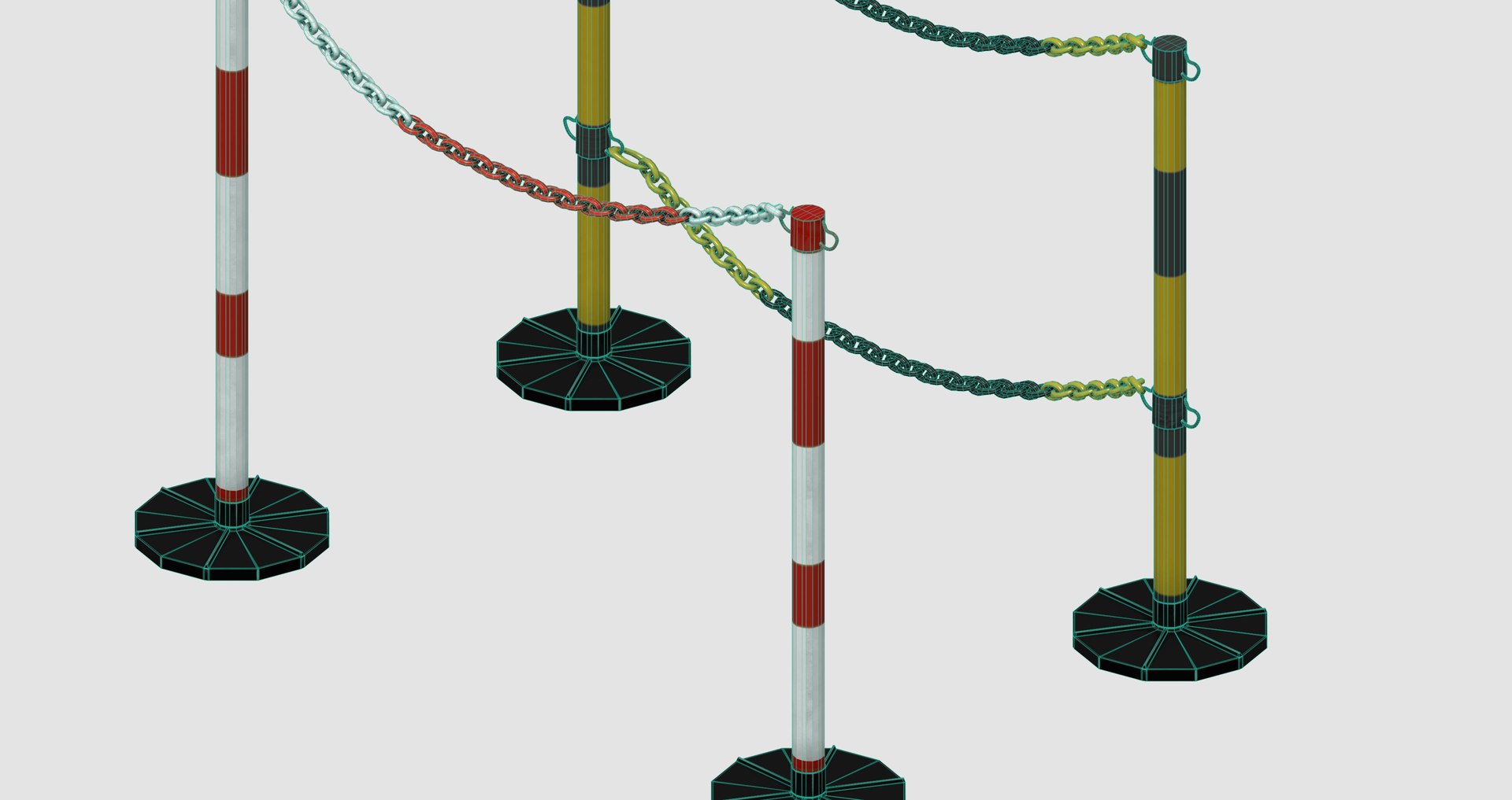 Colorful Metal Barriers 3D Model - TurboSquid 2085473