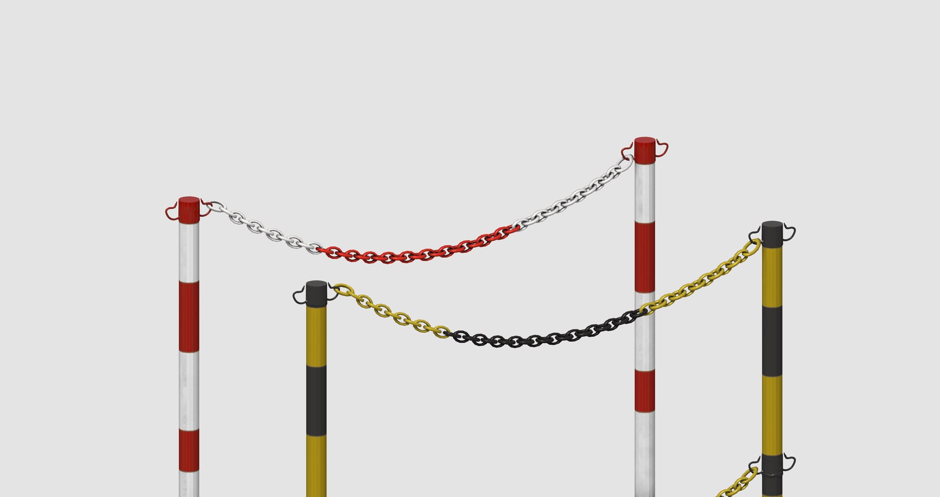 Colorful Metal Barriers 3D Model - TurboSquid 2085473