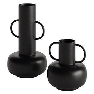 Modern Ebony Jug Vase Set Of 2 3D model