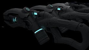 3d model science fiction weapon