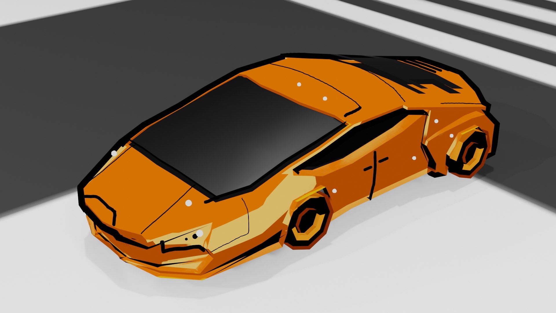 Low Poly Cartoon Car Drawing Shader Model TurboSquid 2107450