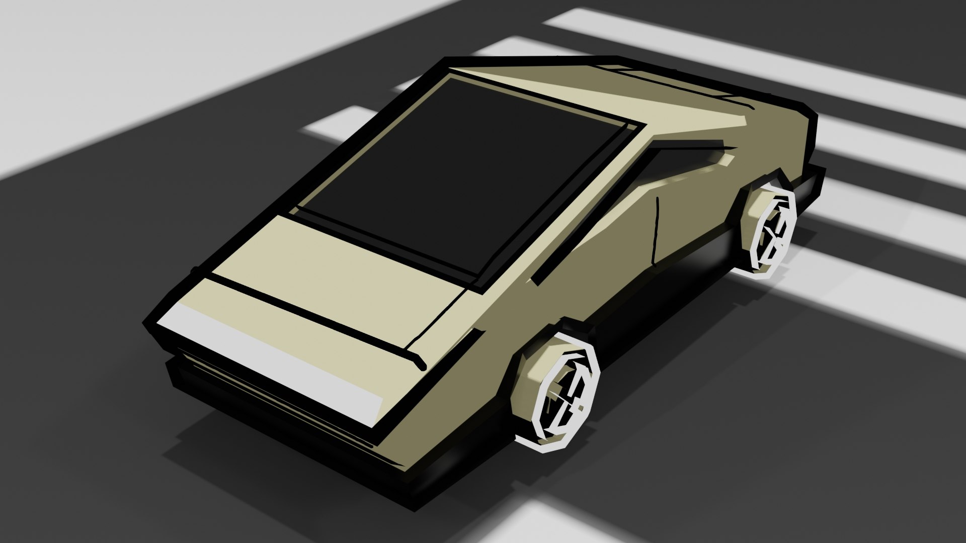 Low Poly Cartoon Car Drawing Shader Model TurboSquid 2107450