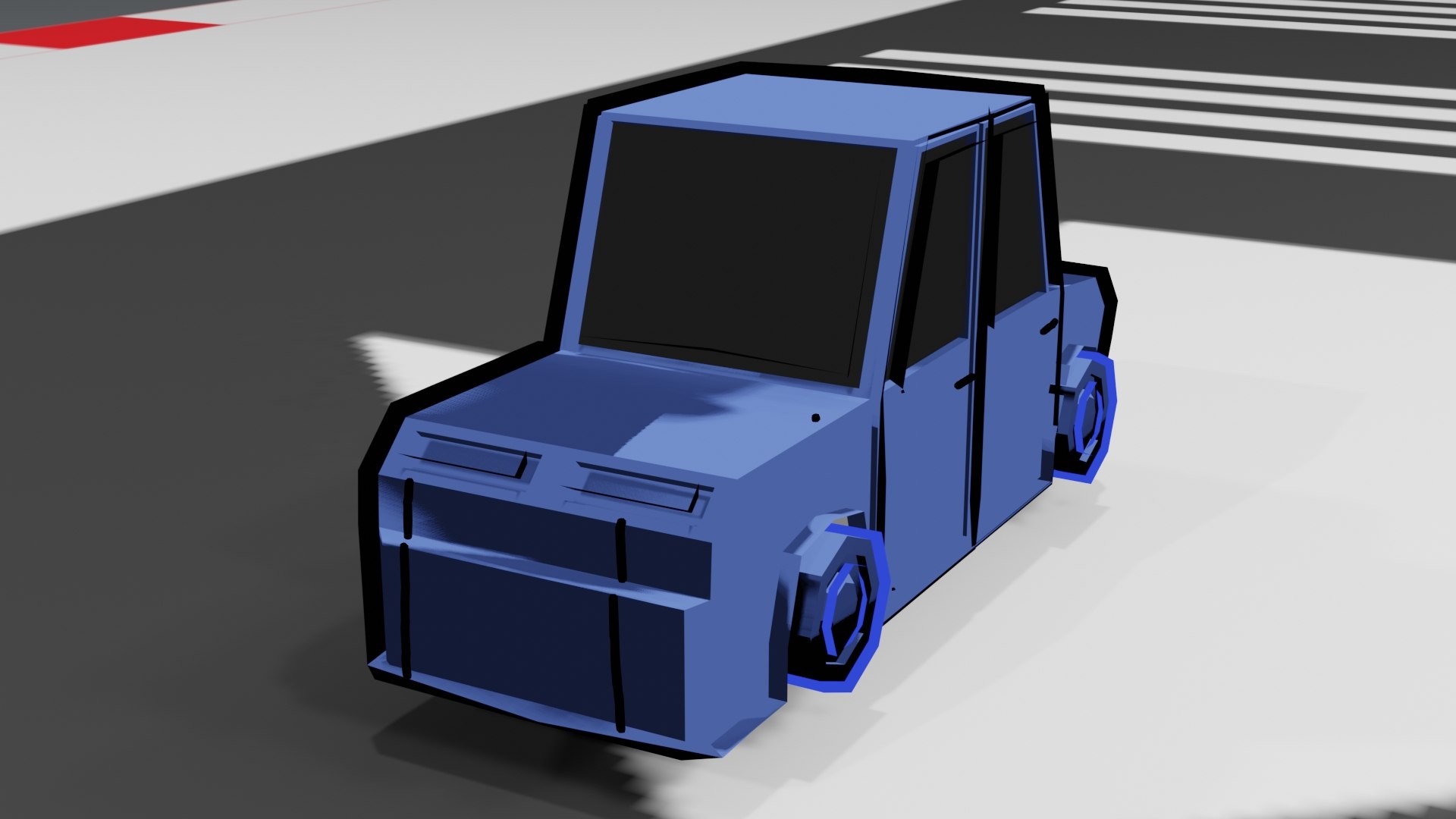 Low Poly Cartoon Car Drawing Shader Model TurboSquid 2107450