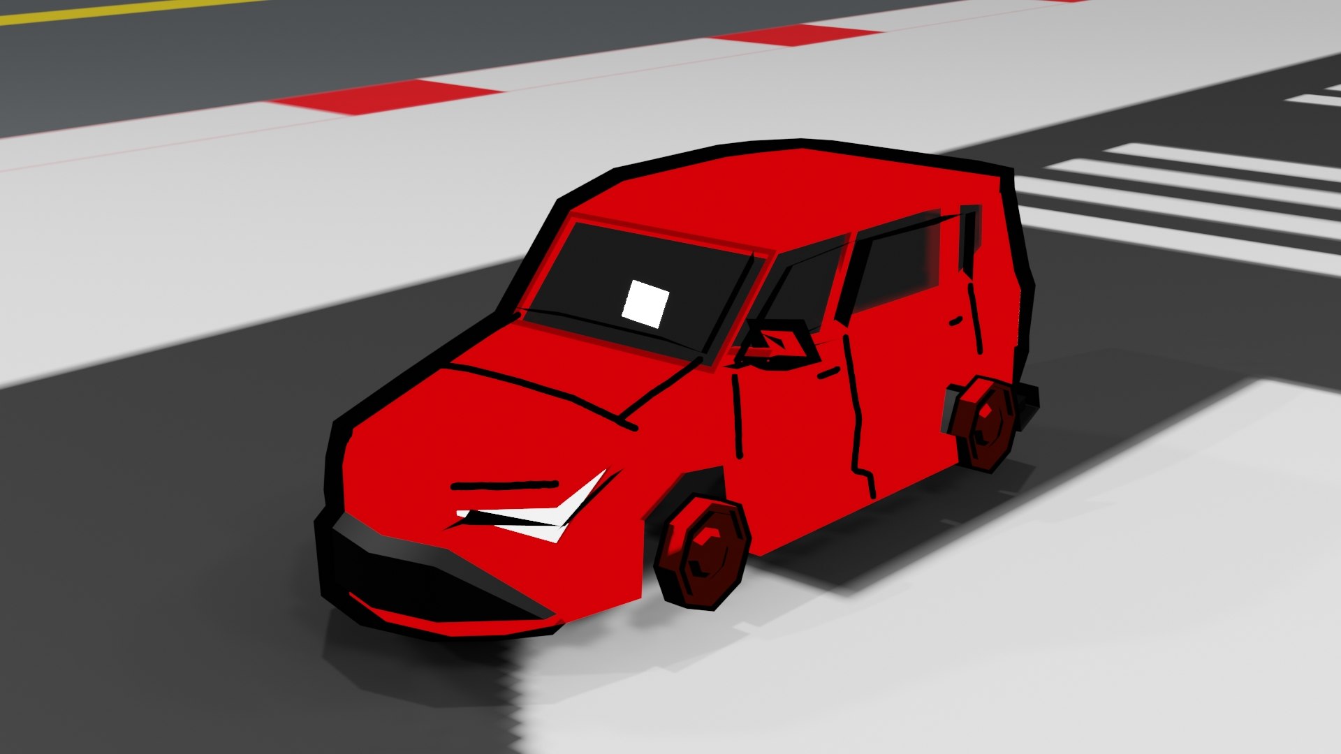 Low Poly Cartoon Car Drawing Shader Model TurboSquid 2107450
