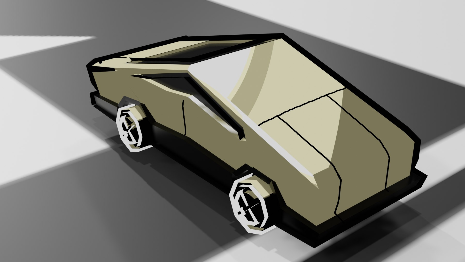 Low Poly Cartoon Car Drawing Shader Model TurboSquid 2107450