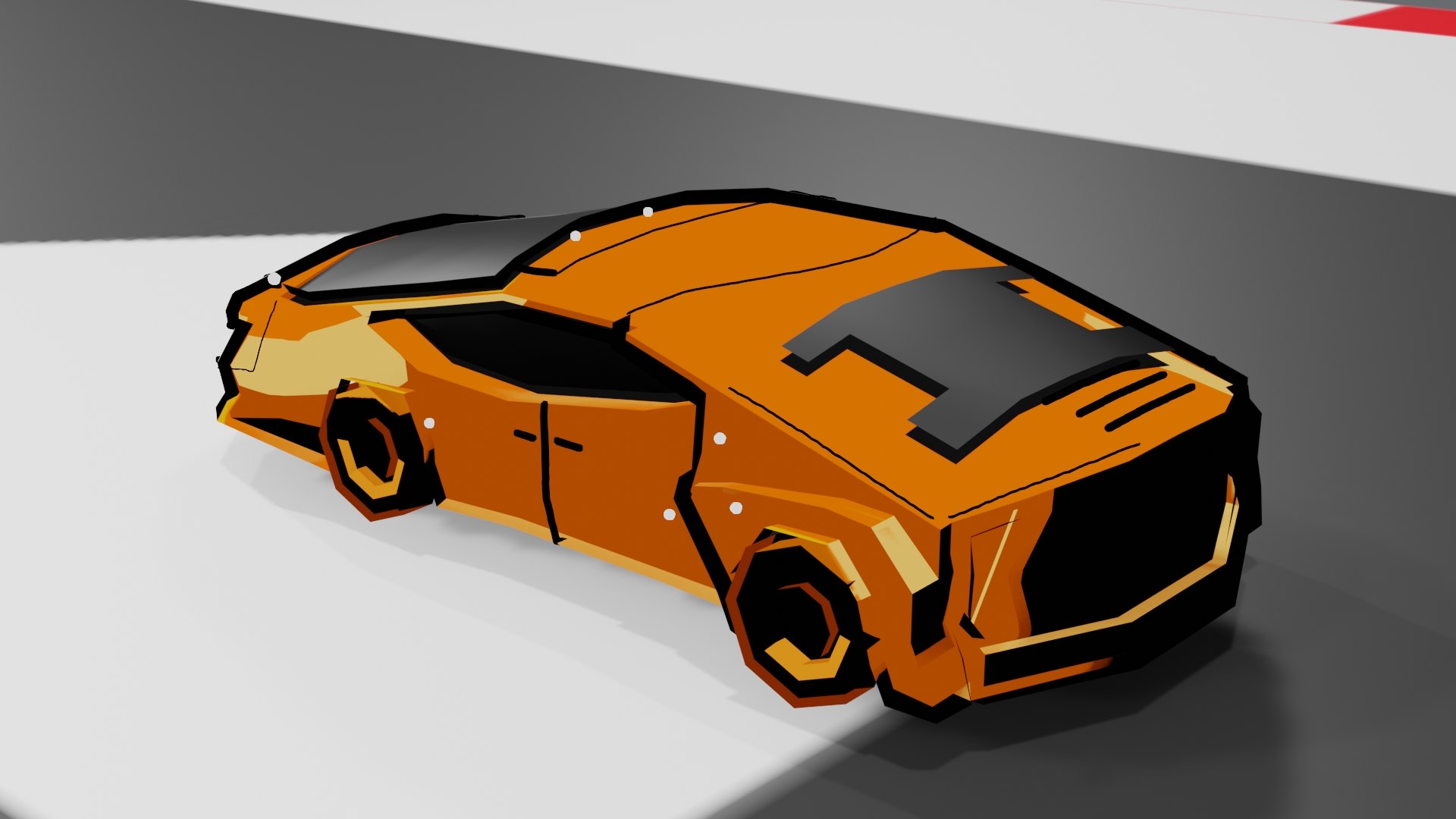 Low Poly Cartoon Car Drawing Shader Model TurboSquid 2107450