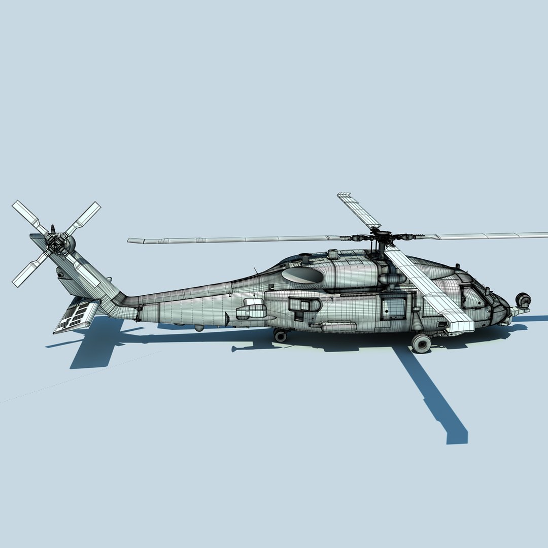 sh-60b military helicopter 3d model