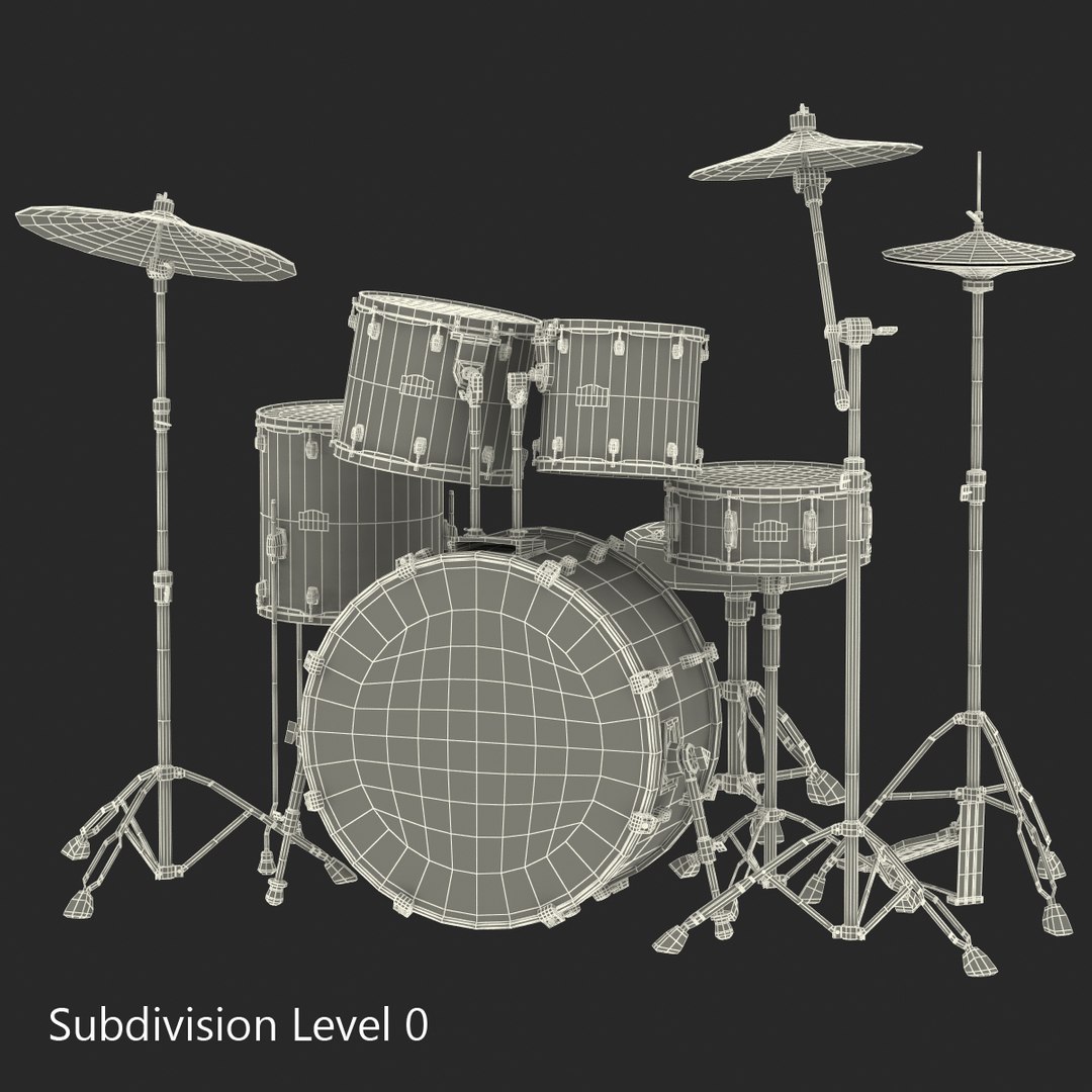 Drum Kit Generic Modeled 3ds